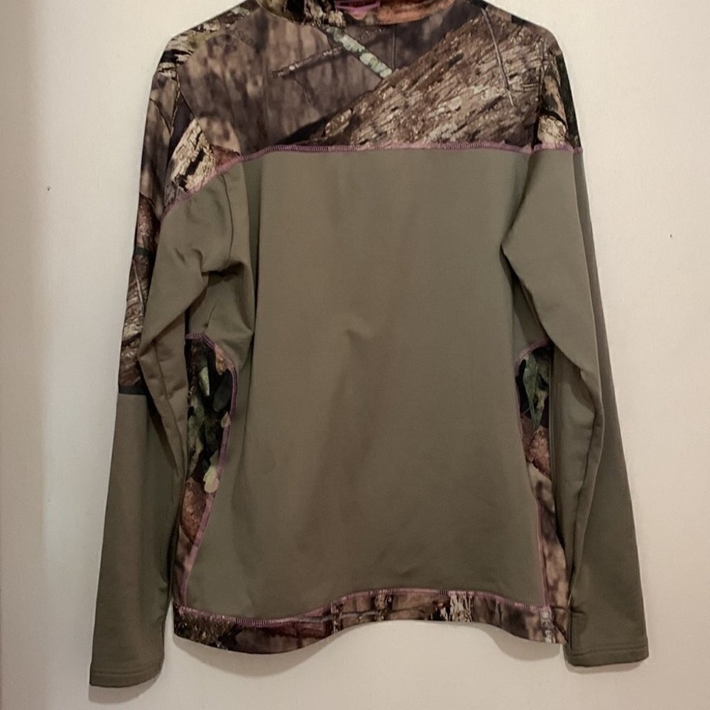 Yukon Gear 1/4 Zip Mossy Oak Camo Pullover with Pink Trim Women’s L - Picture 7 of 7